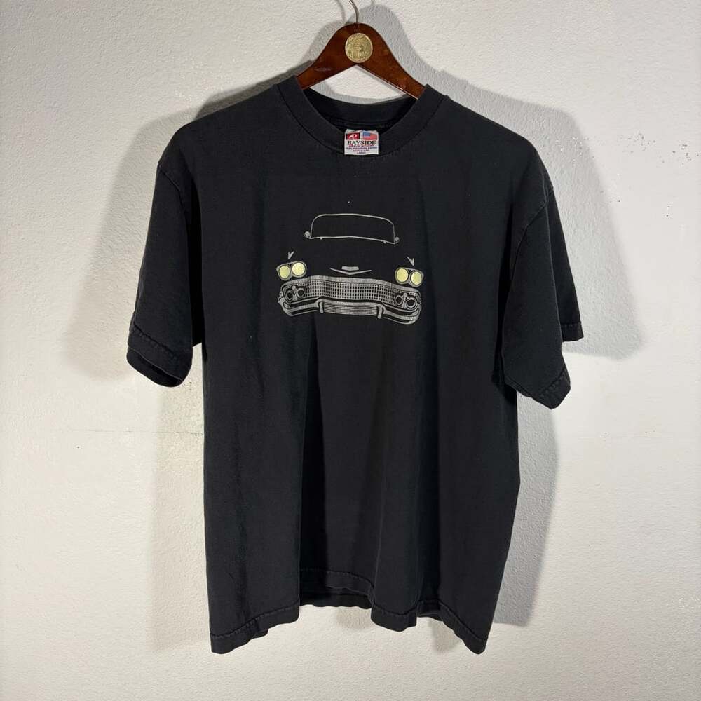 Bayside Classic Car Graphic T-Shirt Size Large Black Made in USA